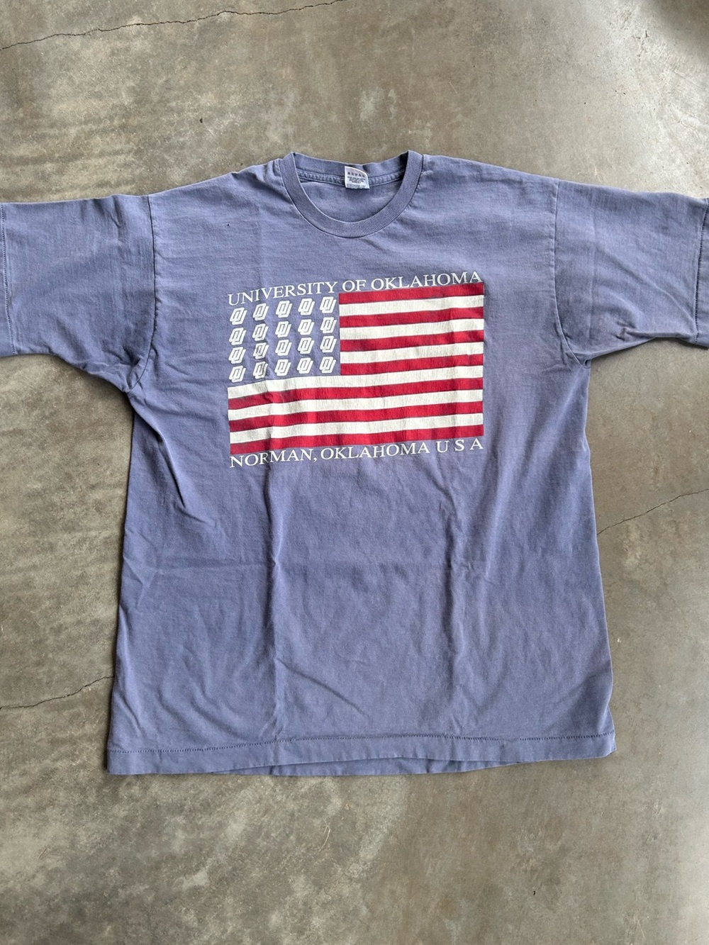 Fruit of the Loom Purple University of Oklahoma Flag Graphic Tee